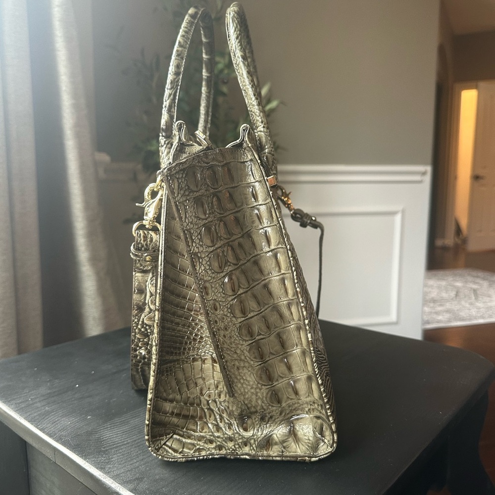 Brahmin Priscilla Satchel Forest Melbourne - RARE - 2 Eye Medallions - Picture 7 of 15